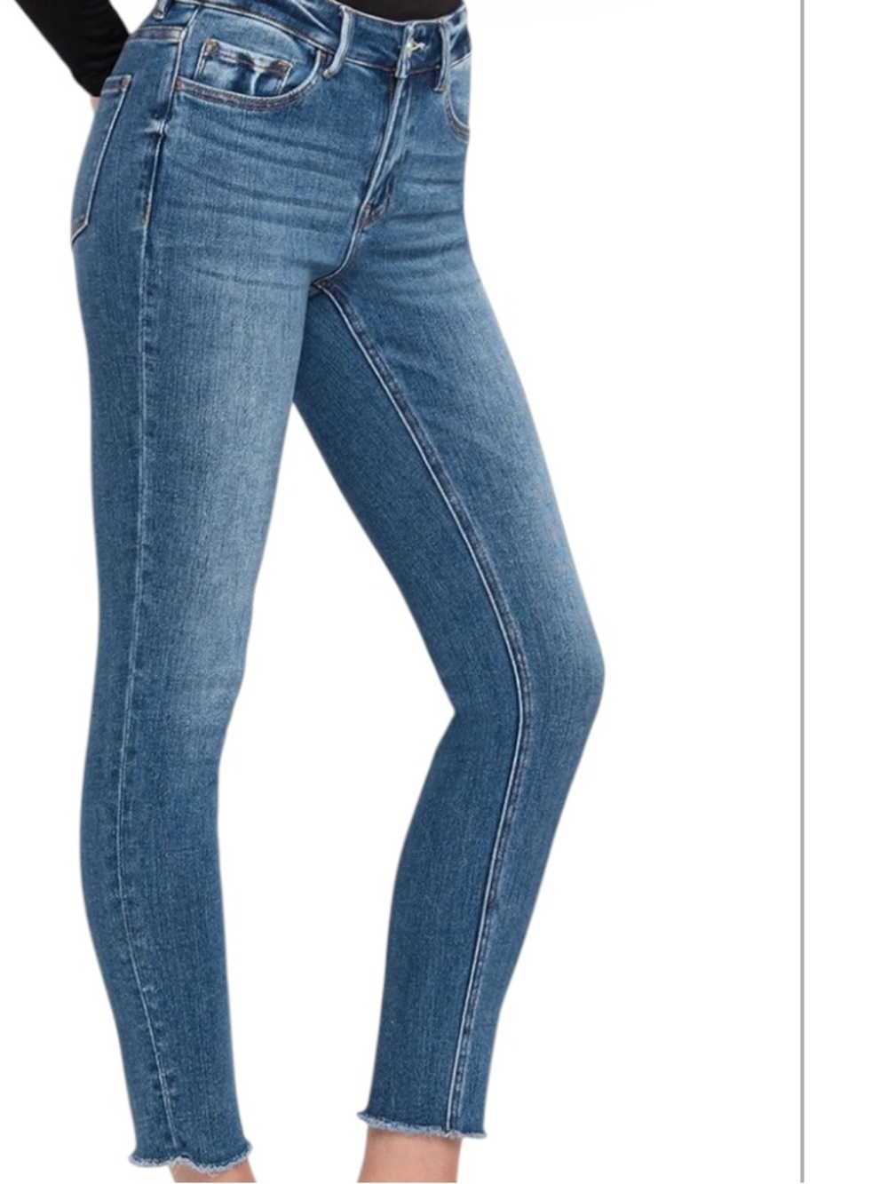 Madewell Slim Blue Denim Jeans with raw hem
